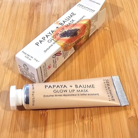 Seraphine Botanicals Papaya + Baume Glow Lip Mask, Size 15g - Picture 2 of 7
